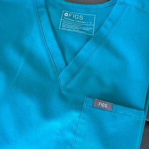 Figs Teal Catarina Scrub Top